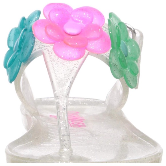 NWT OshKosh Girls Floral Jelly T-Strap Sandal - Picture 4 of 7